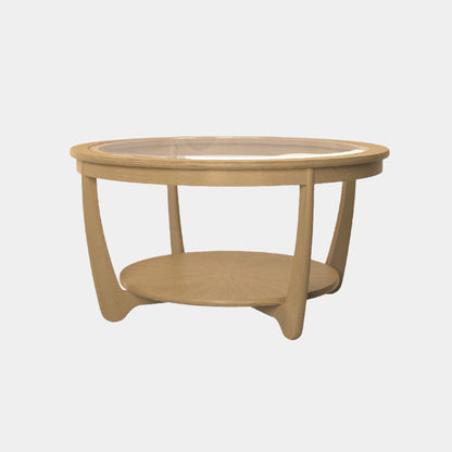 Contour - Round Coffee Table With Glass Top