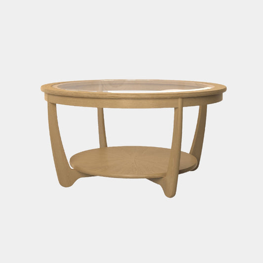 Contour - Round Coffee Table With Glass Top