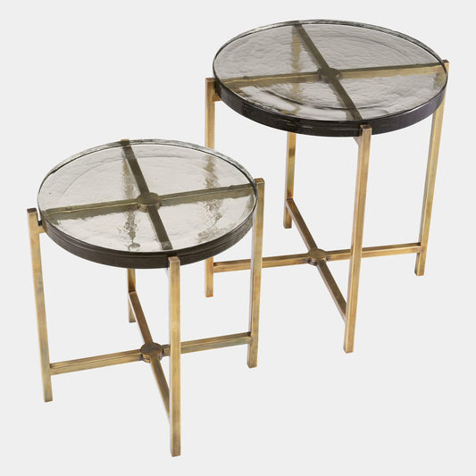 Eichholtz Haymann - Set Of 2 Vintage Brass Side Tables