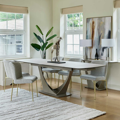 Bari - Extending Dining Table, Beige