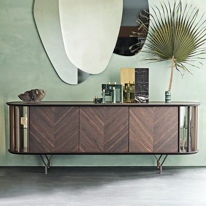 Cattelan Italia Costes - Sideboard With Metal Inserts and Wooden Frame