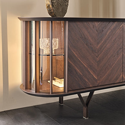 Cattelan Italia Costes - Sideboard With Metal Inserts and Wooden Frame