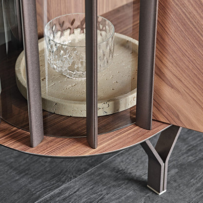 Cattelan Italia Costes - Sideboard With Metal Inserts and Wooden Frame