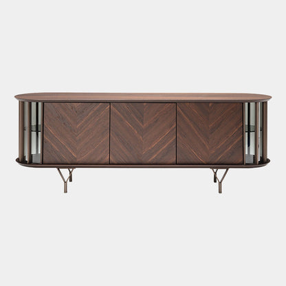 Cattelan Italia Costes - Sideboard With Metal Inserts and Wooden Frame