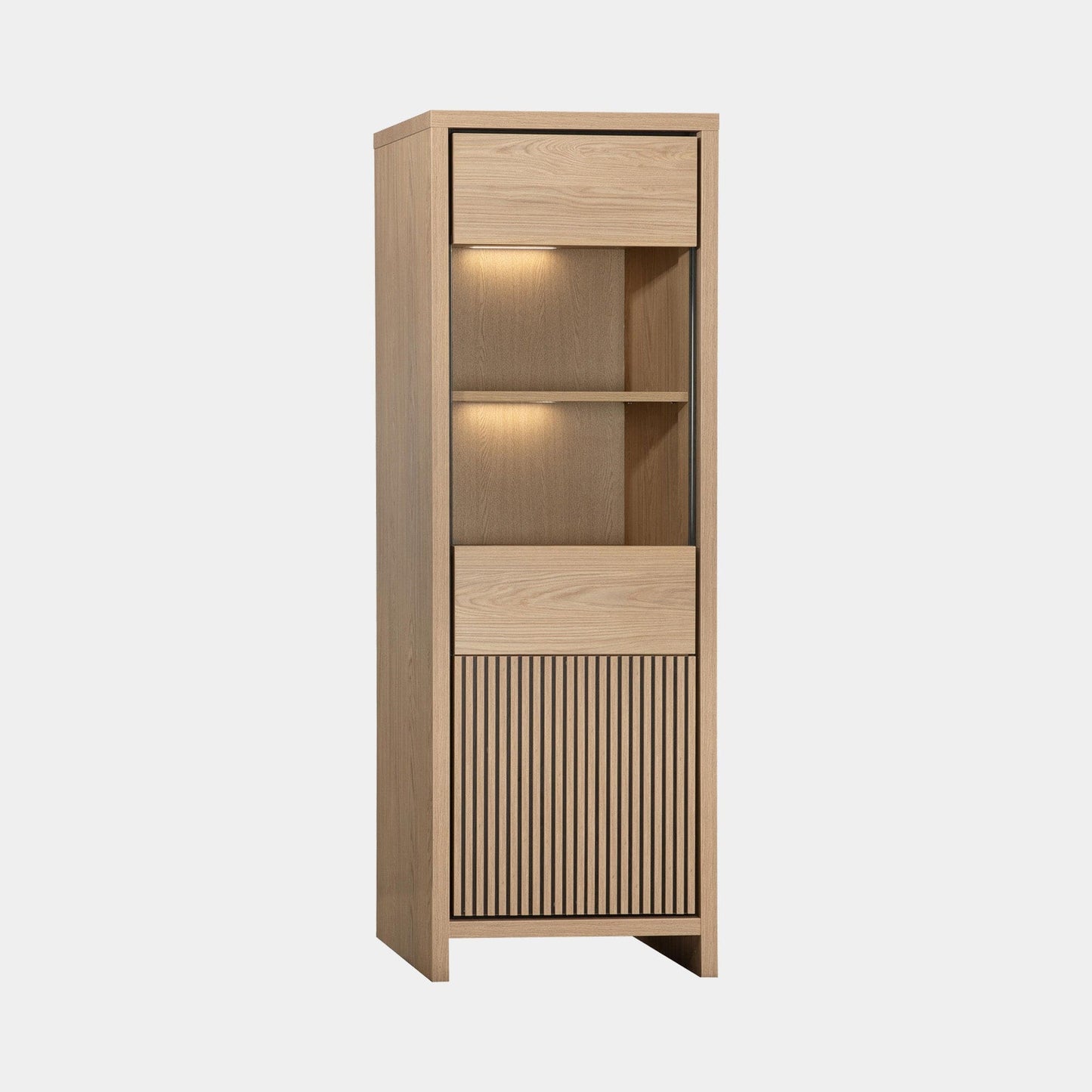 Bergen - Display Cabinet, Slim With LED Lighting