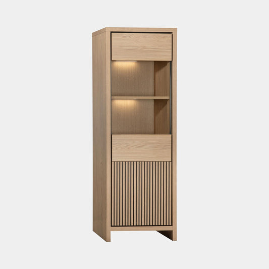 Bergen - Display Cabinet, Slim With LED Lighting