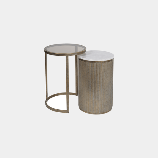 Sutton - Nesting Side Tables, Aged Gold