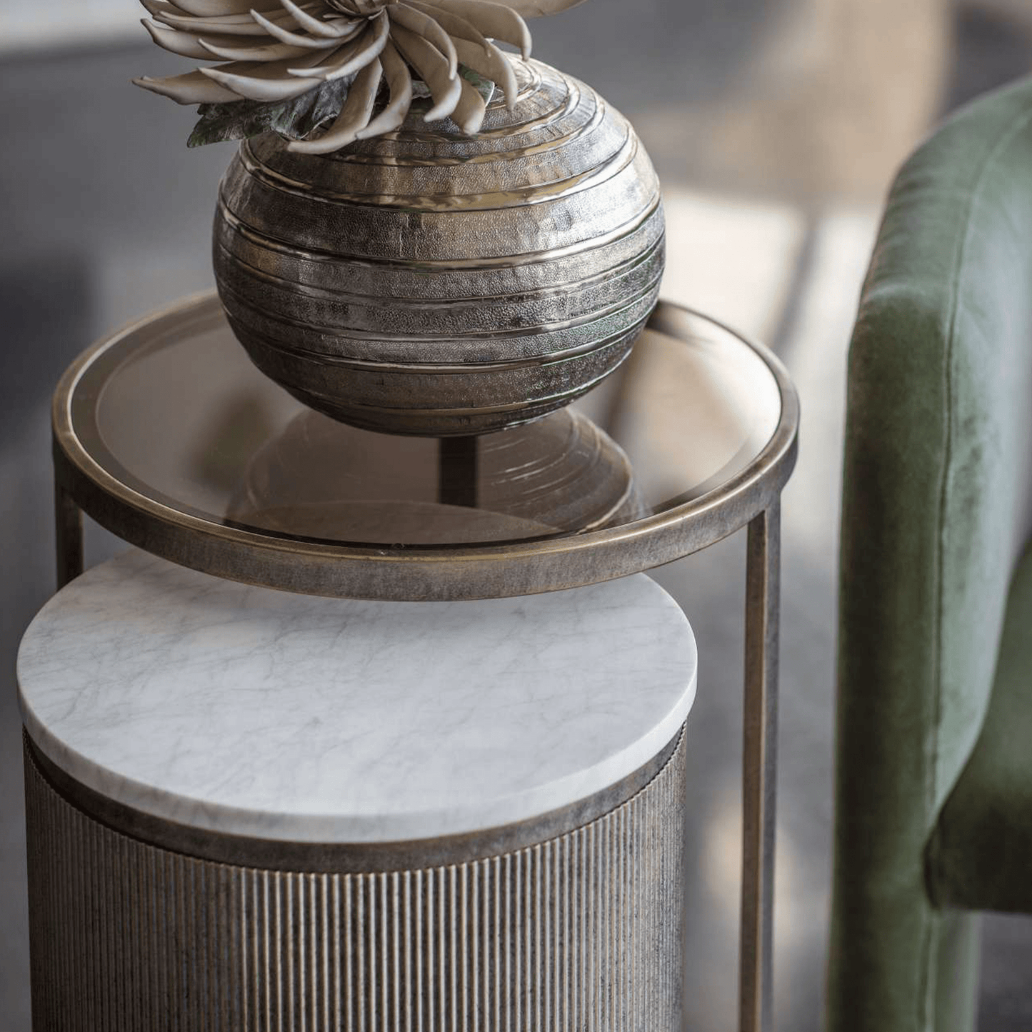 Sutton - Nesting Side Tables, Aged Gold