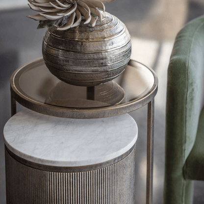 Sutton - Nesting Side Tables, Aged Gold