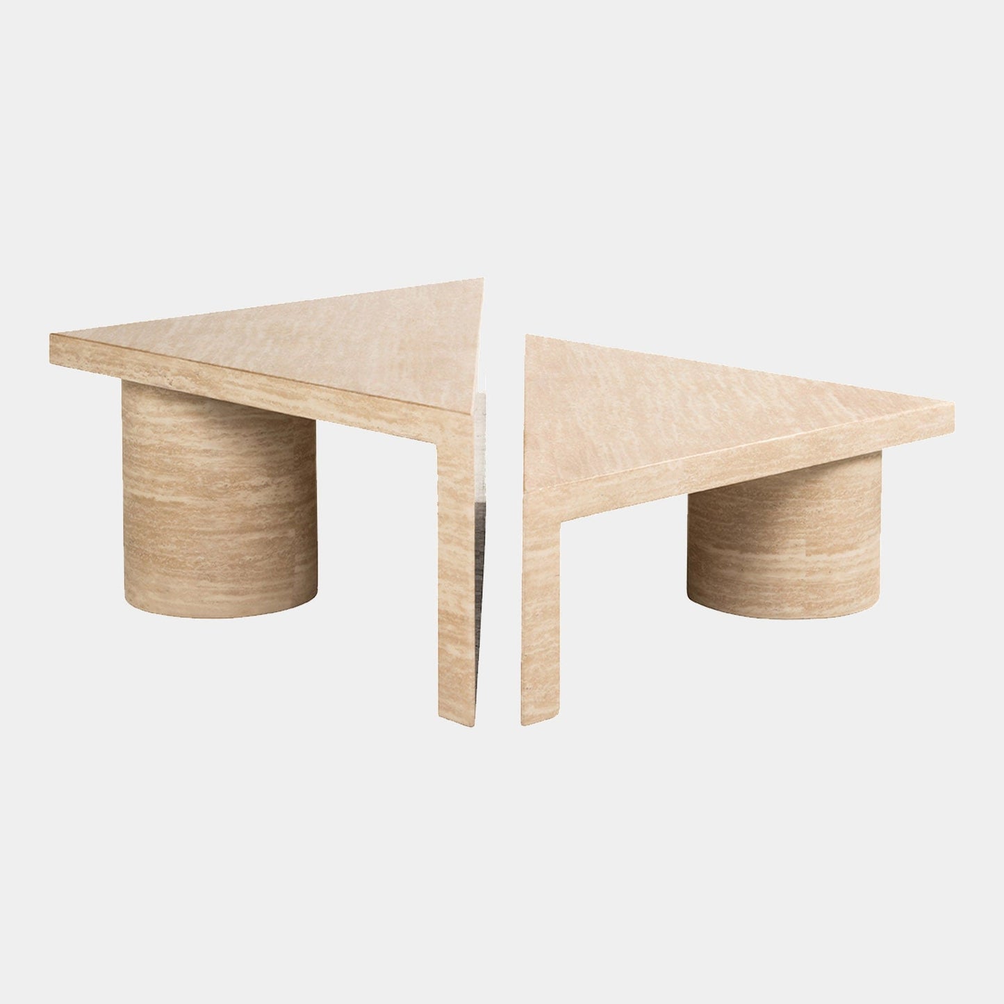 Franklin - Coffee Tables In Faux Travertine, Set of 2