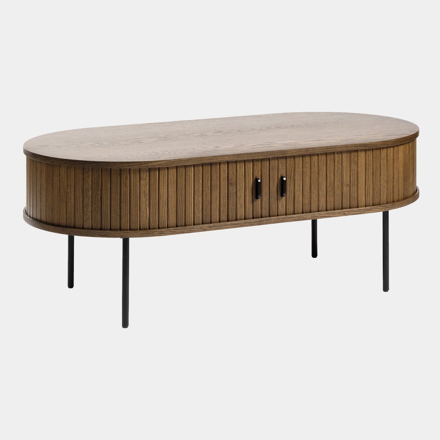 Eden - Oval Coffee Table In Smoked Oak Finish 120x60cm