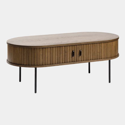 Eden - Oval Coffee Table In Smoked Oak Finish 120x60cm