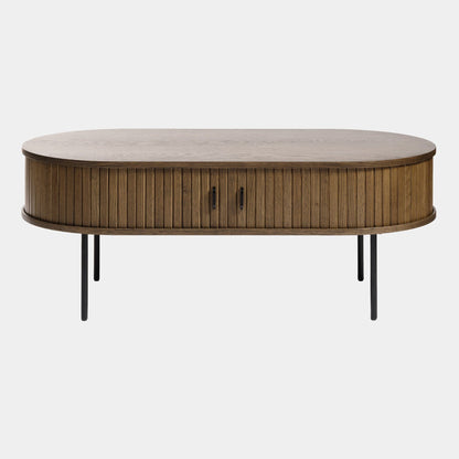 Eden - Oval Coffee Table In Smoked Oak Finish 120x60cm