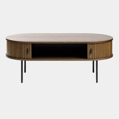 Eden - Oval Coffee Table In Smoked Oak Finish 120x60cm
