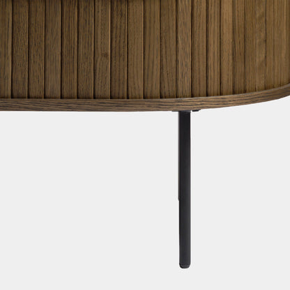 Eden - Oval Coffee Table In Smoked Oak Finish 120x60cm