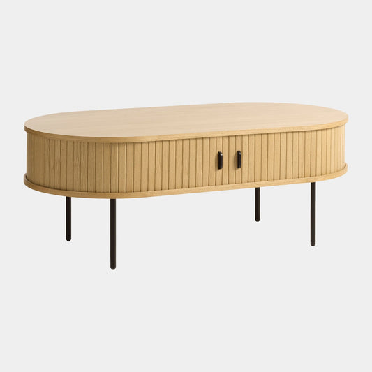 Eden - Oval Coffee Table In Natural Oak Finish 120x60cm