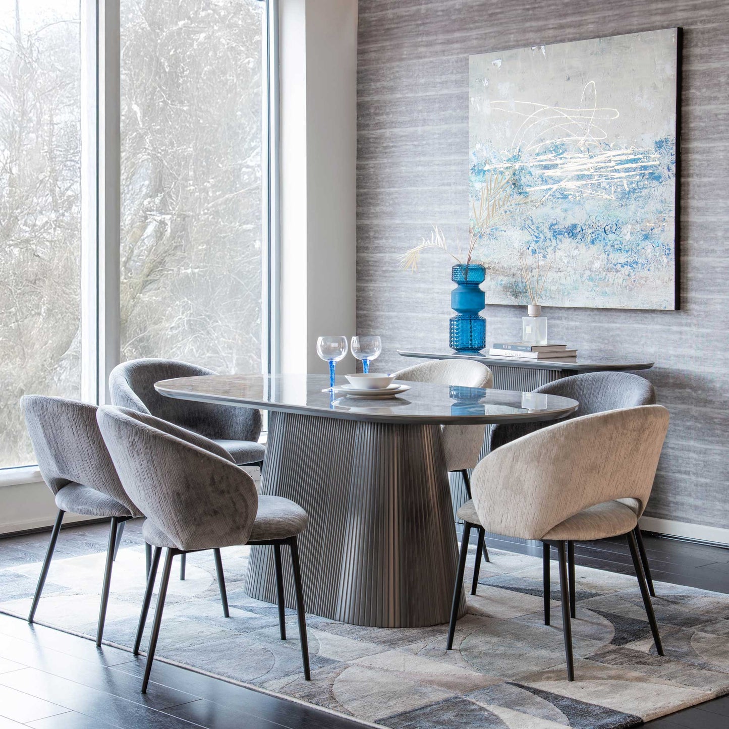 Dario - Dining Table, Stone Grey