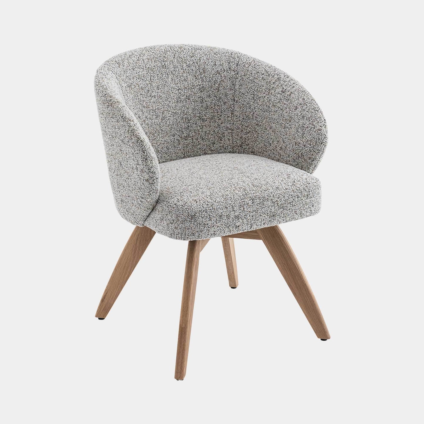 Augusta - Swivel Dining Chair In Fabric With Natural Oak Leg