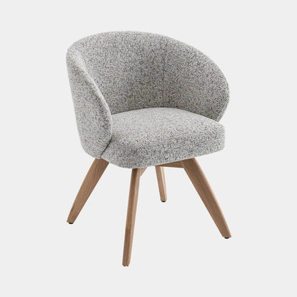 Augusta - Swivel Dining Chair In Fabric With Natural Oak Leg