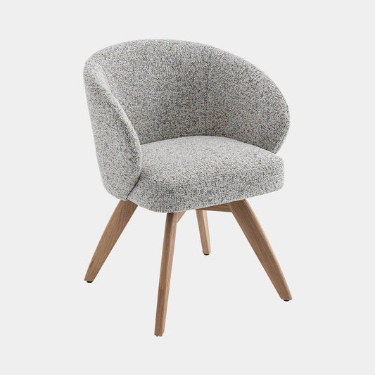 Augusta - Swivel Dining Chair In Fabric With Natural Oak Leg