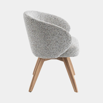 Augusta - Swivel Dining Chair In Fabric With Natural Oak Leg