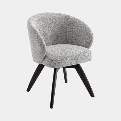 Augusta - Swivel Dining Chair In Fabric With Dark Oak Leg