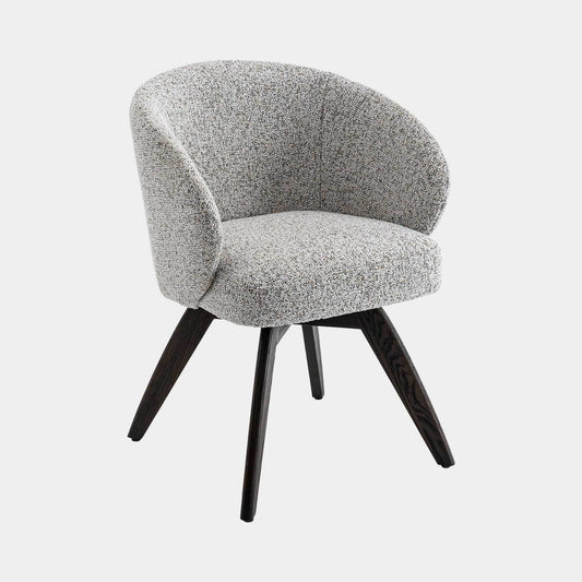 Augusta - Swivel Dining Chair In Fabric With Dark Oak Leg