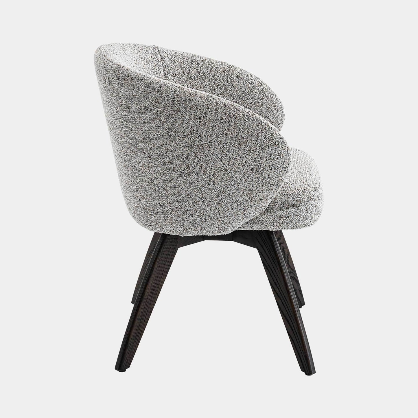 Augusta - Swivel Dining Chair In Fabric With Dark Oak Leg