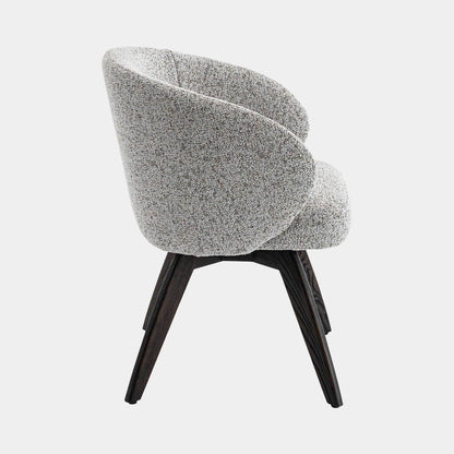Augusta - Swivel Dining Chair In Fabric With Dark Oak Leg