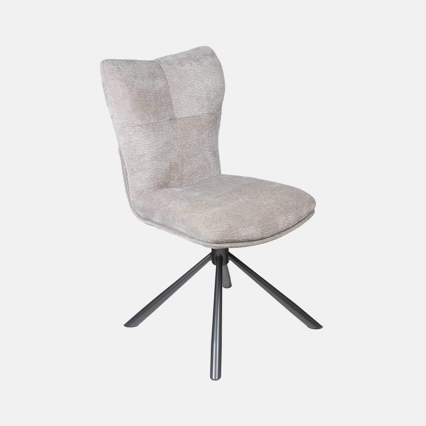 Alonso - Swivel Dining Chair In Beige Fabric
