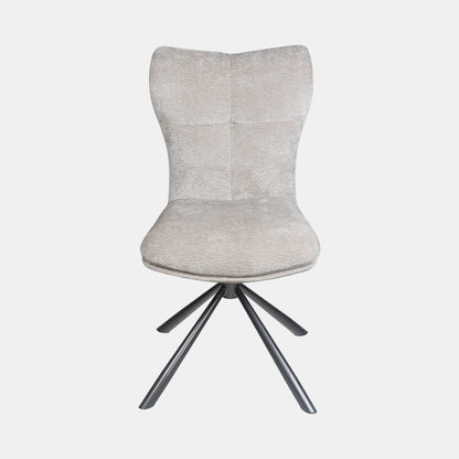 Alonso - Swivel Dining Chair In Beige Fabric