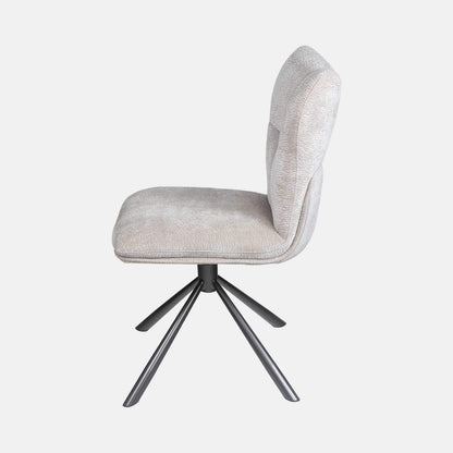 Alonso - Swivel Dining Chair In Beige Fabric
