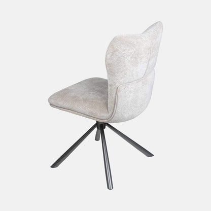 Alonso - Swivel Dining Chair In Beige Fabric