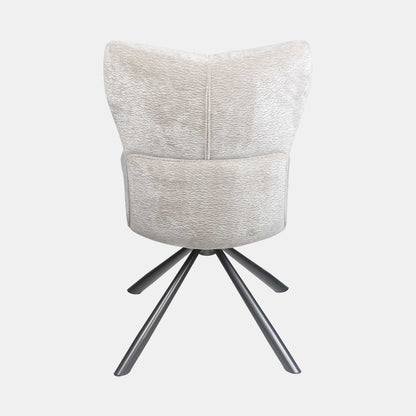 Alonso - Swivel Dining Chair In Beige Fabric