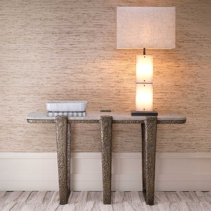 Eichholtz Orinda - Console Table With Beige Marble Top & Antique Brass Finish