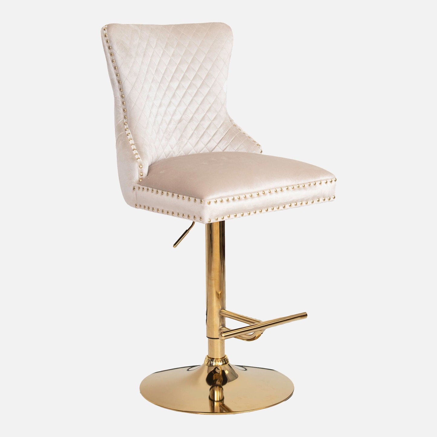 Dubai - Bar Stool With Ring In Velvet Fabric