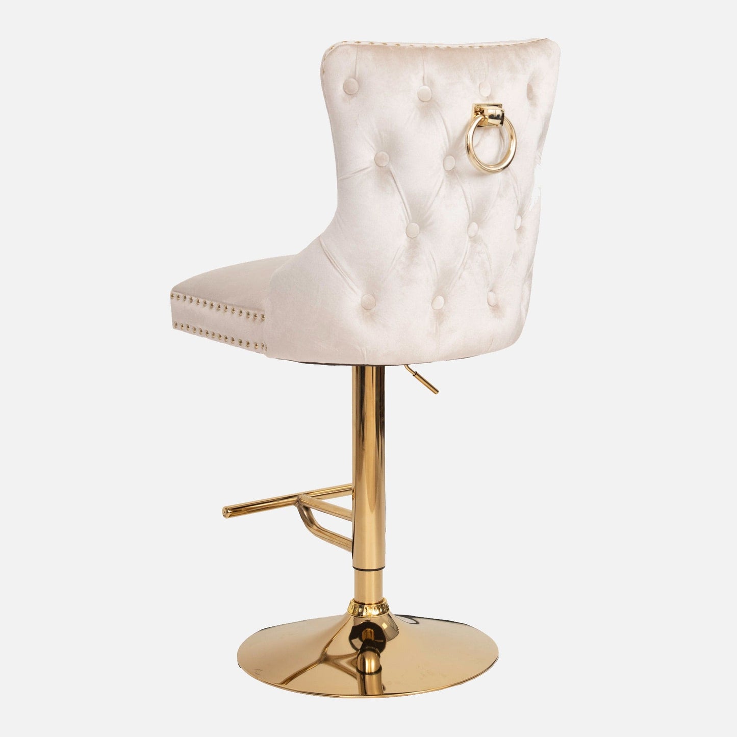 Dubai - Bar Stool With Ring In Velvet Fabric