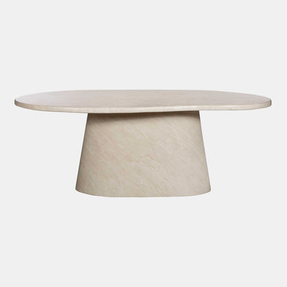 Turi - Dining Table, Travertine Effect