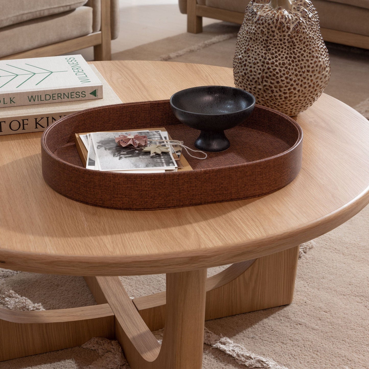 Enya - Round Coffee Table In Natural Oak Finish