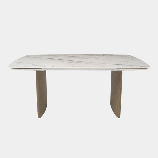 Lucerne - Extending Dining Table, White Marble Effect Top