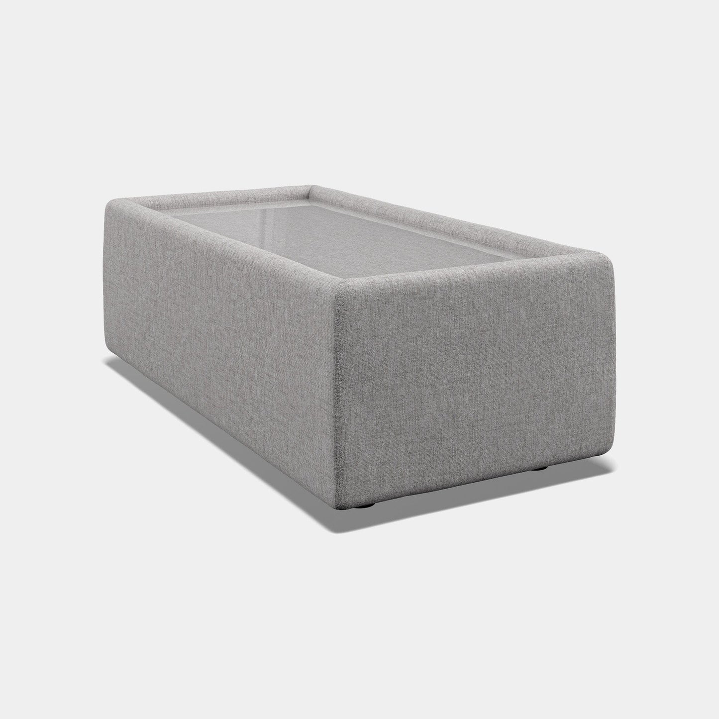 Linear - Rectangular Glass Top Table In Fabric