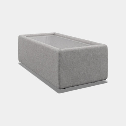 Linear - Rectangular Glass Top Table In Fabric