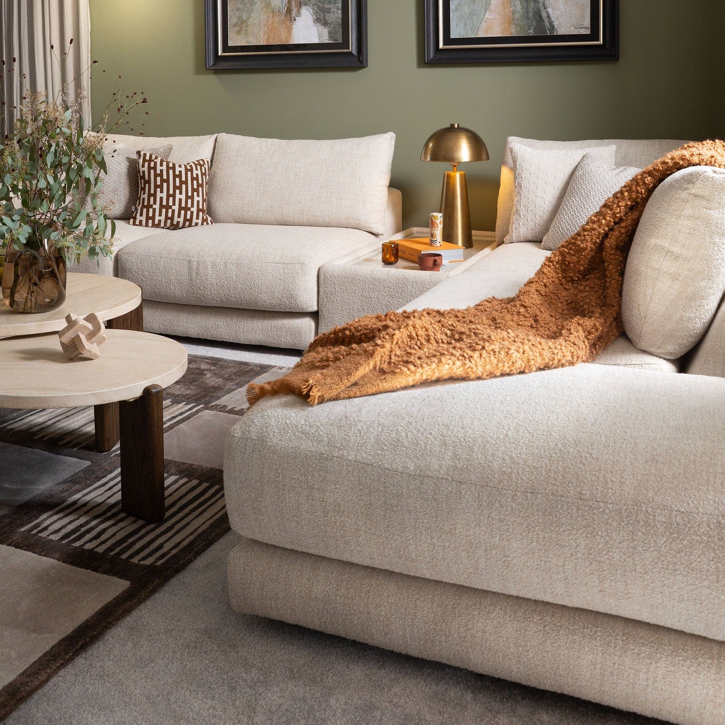 Linear - Rectangular Glass Top Table In Fabric