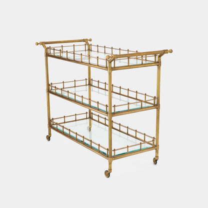 Eichholtz Scarlett - Large Drinks Trolley Vintage Brass Finish