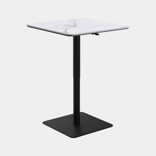 Medici - Bar Table Height Adjustable, White Marble Effect