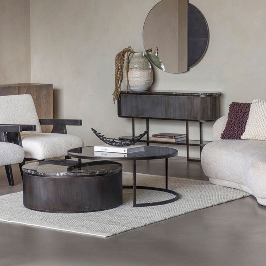 Grove - Round Nesting Coffee Tables, Glass & Marble