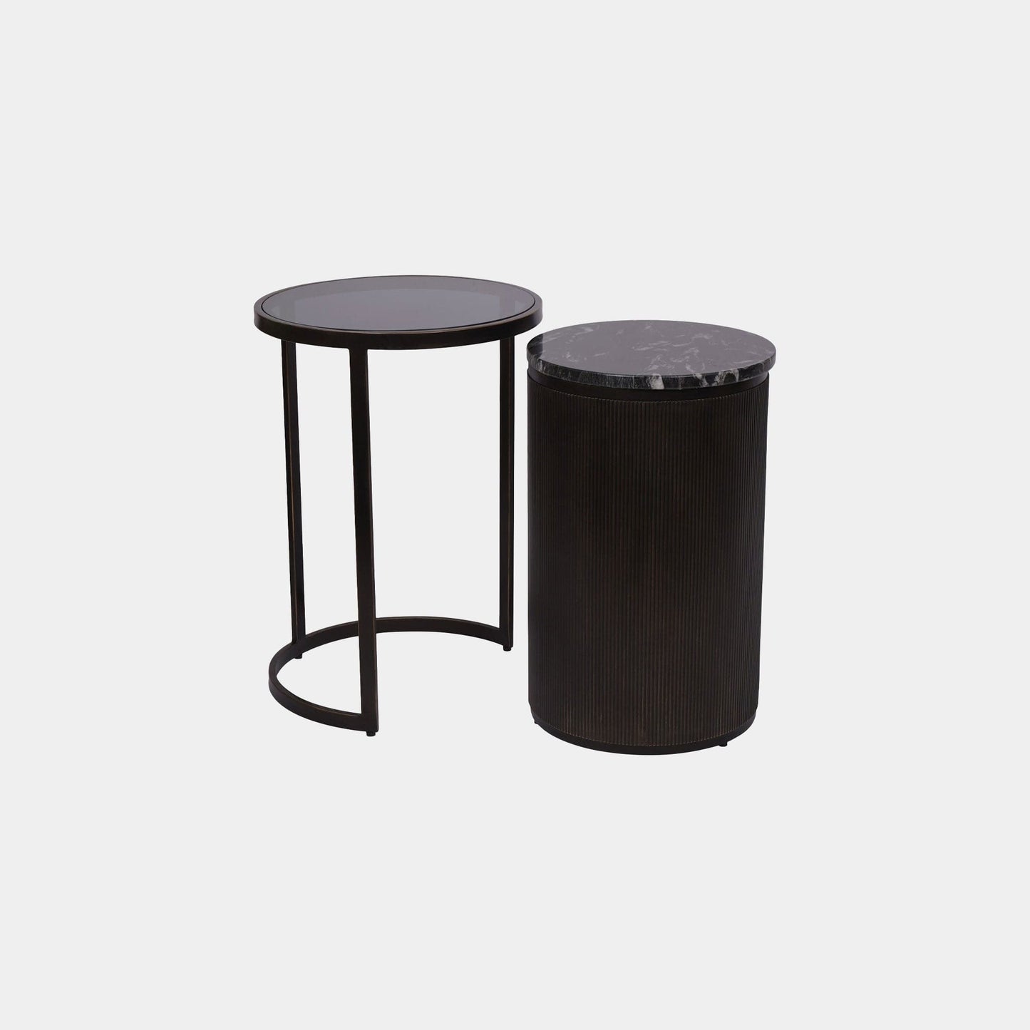 Grove - Nest Side Tables, Glass & Marble