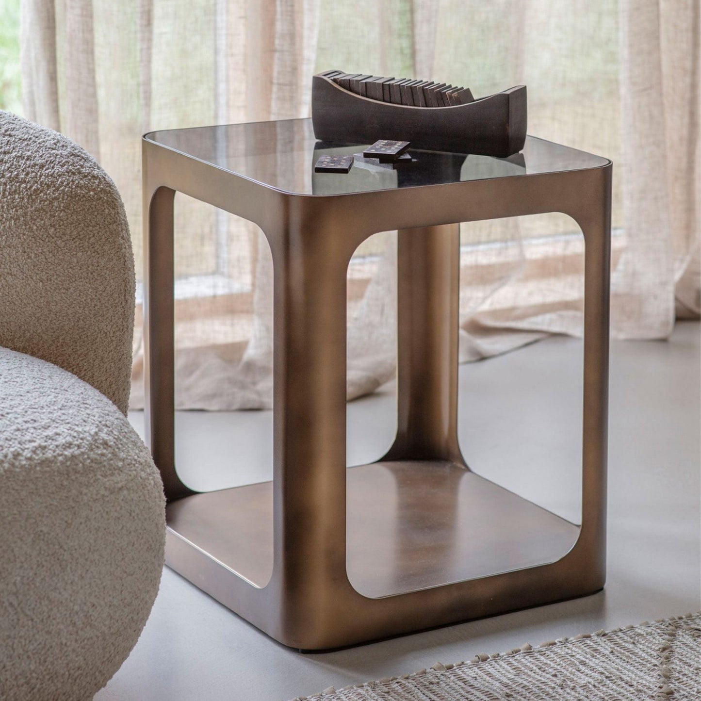 Thornton - Side Table, Smoked Gold