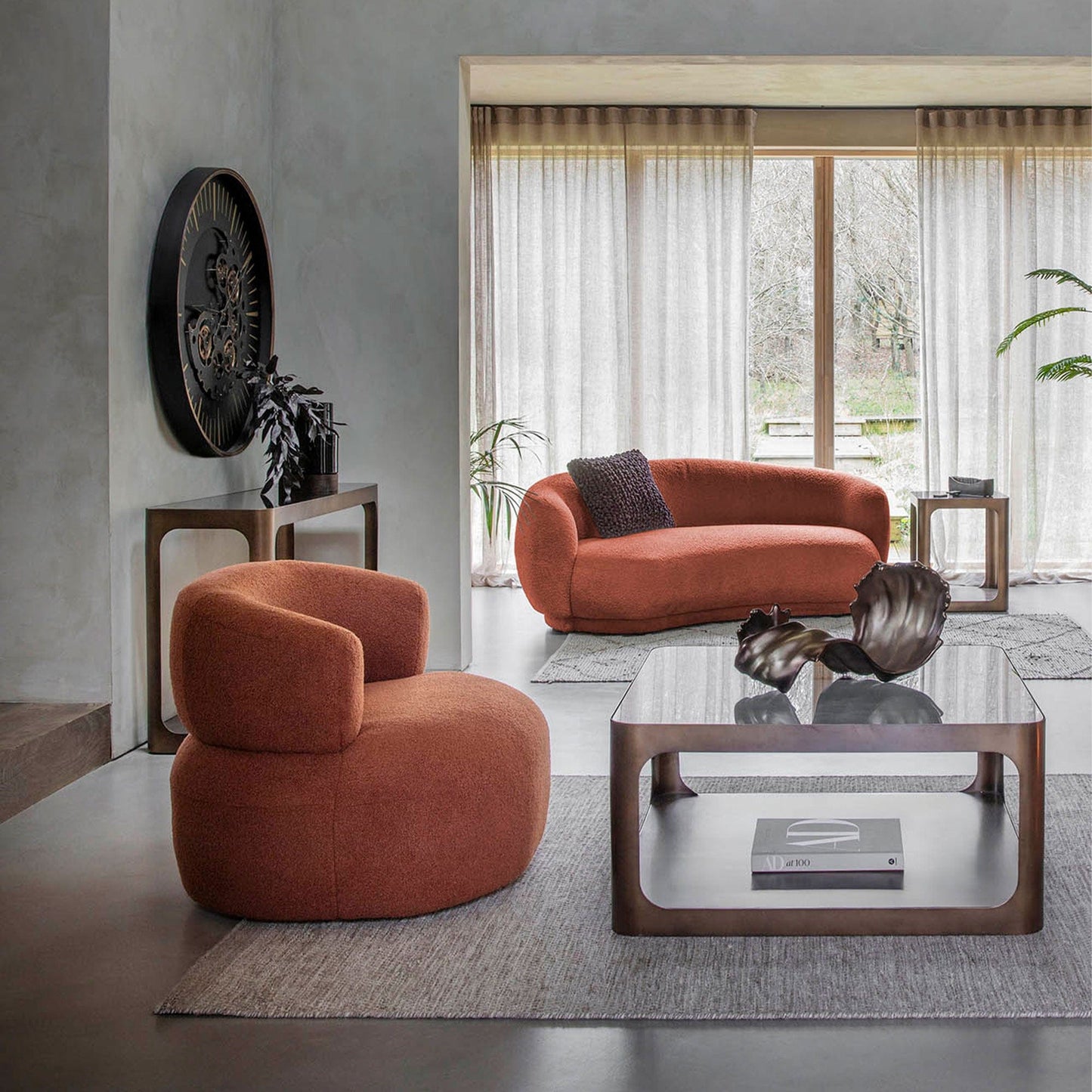 Thornton - Square Coffee Table, Smoked Gold