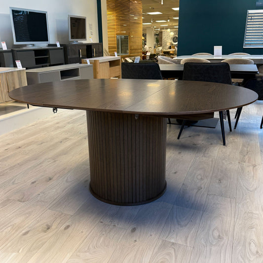 Eden - Round Extending Dining Table, Smoked Oak - Item As Pictured